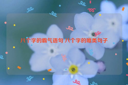 八个字的霸气语句 八个字的唯美句子