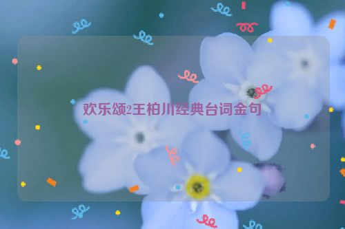 欢乐颂2王柏川经典台词金句