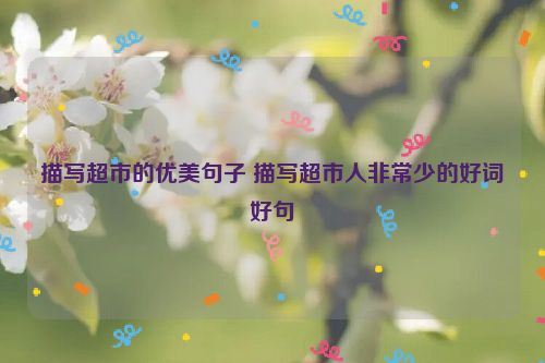 描写超市的优美句子 描写超市人非常少的好词好句