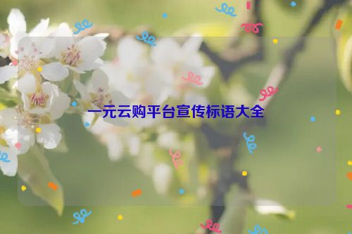 一元云购平台宣传标语大全