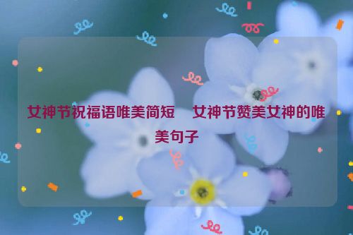 女神节祝福语唯美简短    女神节赞美女神的唯美句子