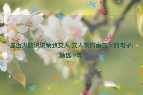 最近火的说说精致女人 女人发抖音最火的句子(精选69句)