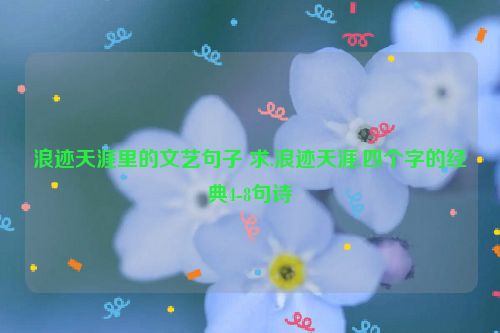 浪迹天涯里的文艺句子 求.浪迹天涯.四个字的经典4-8句诗