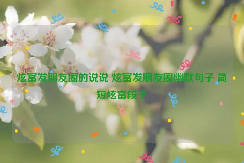 炫富发朋友圈的说说 炫富发朋友圈幽默句子 简短炫富段子