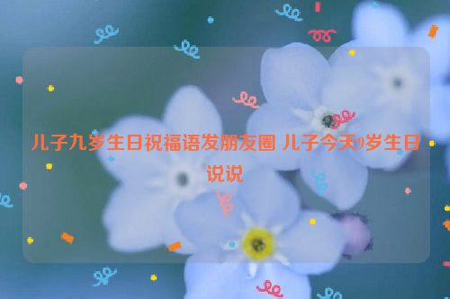 儿子九岁生日祝福语发朋友圈 儿子今天9岁生日说说