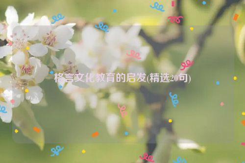 格言文化教育的启发(精选20句)