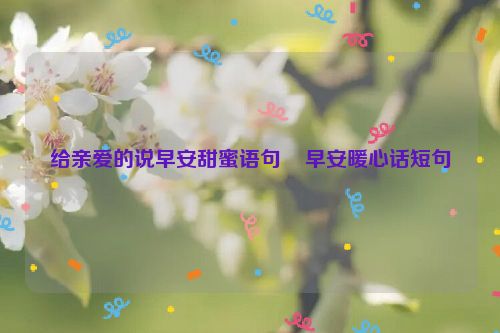 给亲爱的说早安甜蜜语句    早安暖心话短句