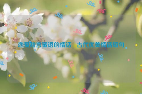 恋爱甜言蜜语的情话   古代优美情话短句