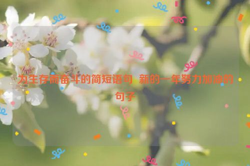 为生存而奋斗的简短语句  新的一年努力加油的句子