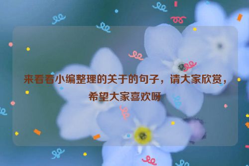 来看看小编整理的关于的句子，请大家欣赏，希望大家喜欢呀
