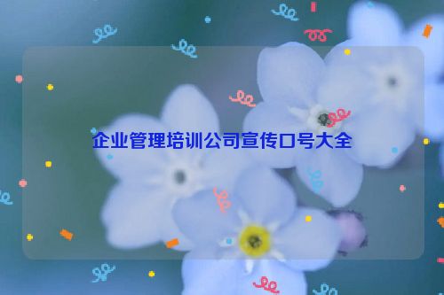 企业管理培训公司宣传口号大全