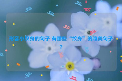 形容小纹身的句子 有哪些“纹身”的唯美句子？