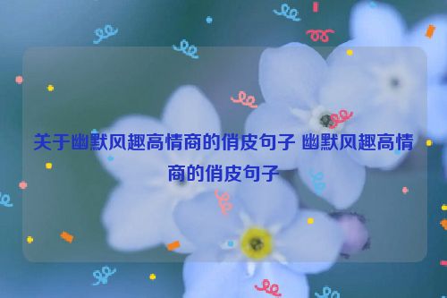 关于幽默风趣高情商的俏皮句子 幽默风趣高情商的俏皮句子