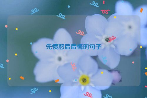 先愤怒后后悔的句子