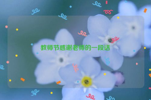 教师节感谢老师的一段话