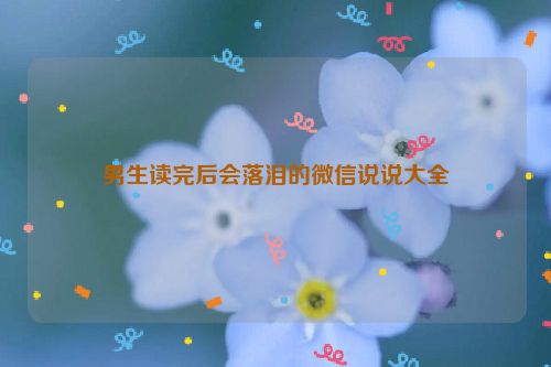 男生读完后会落泪的微信说说大全