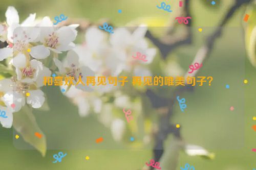 和喜欢人再见句子 再见的唯美句子？