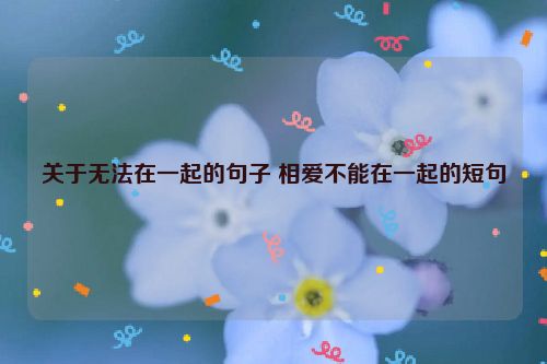 关于无法在一起的句子 相爱不能在一起的短句