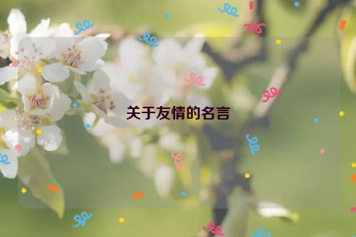 关于友情的名言
