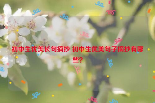 初中生优美长句摘抄 初中生优美句子摘抄有哪些？