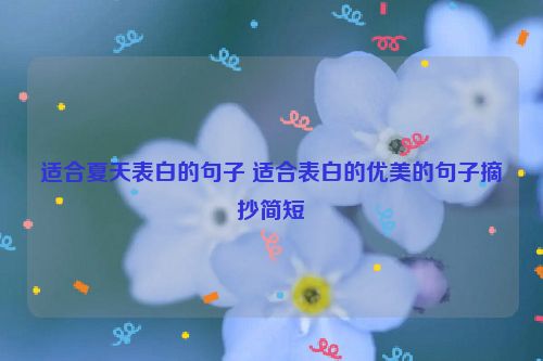 适合夏天表白的句子 适合表白的优美的句子摘抄简短