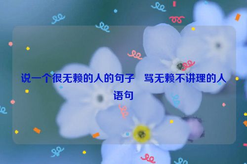 说一个很无赖的人的句子   骂无赖不讲理的人语句