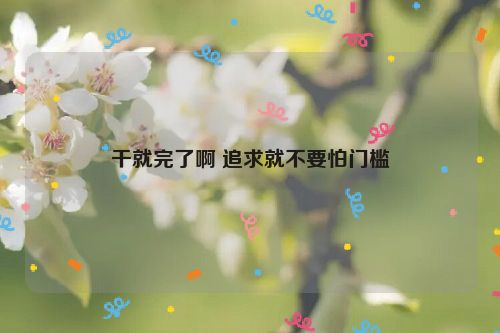 干就完了啊 追求就不要怕门槛