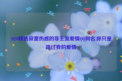2020精选寂寞伤感的非主流爱情QQ网名,你只是路过我的爱情