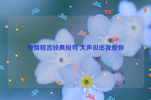 爱情格言经典短句 大声说出我爱你