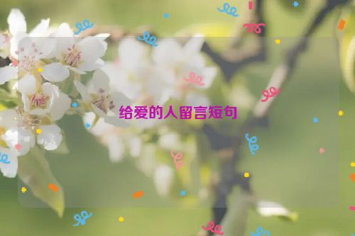 给爱的人留言短句