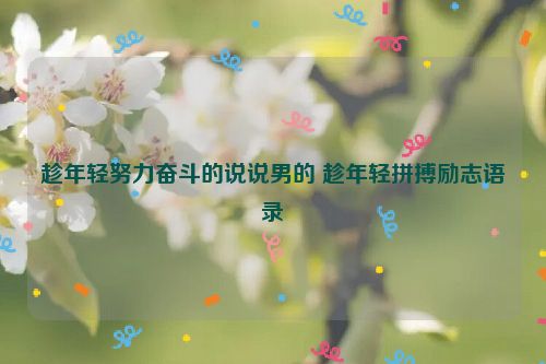 趁年轻努力奋斗的说说男的 趁年轻拼搏励志语录