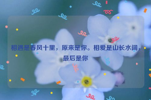 相遇是春风十里，原来是你。相爱是山长水阔，最后是你