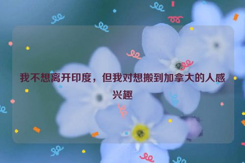 我不想离开印度，但我对想搬到加拿大的人感兴趣