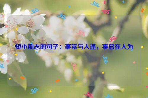 短小励志的句子：事常与人违，事总在人为