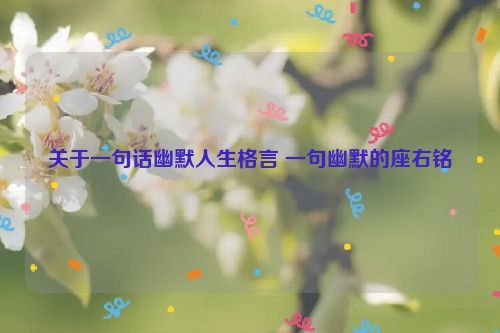 关于一句话幽默人生格言 一句幽默的座右铭