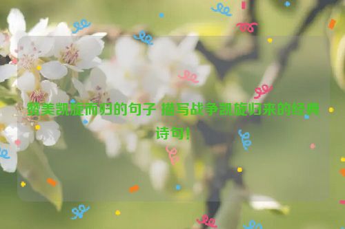 赞美凯旋而归的句子 描写战争凯旋归来的经典诗句！