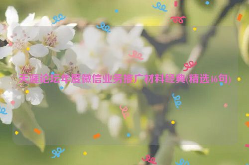 天涯论坛年度微信业务推广材料经典(精选46句)