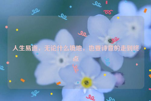 人生易逝，无论什么境地，也要诗意的走到终点