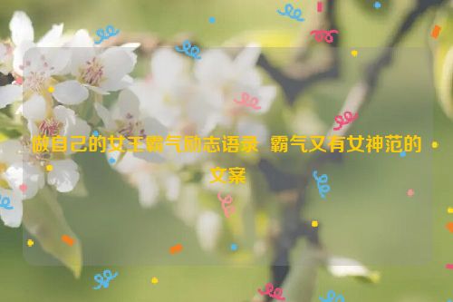 做自己的女王霸气励志语录  霸气又有女神范的文案