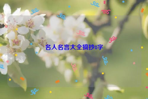 名人名言大全摘抄8字