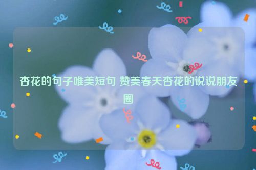 杏花的句子唯美短句 赞美春天杏花的说说朋友圈