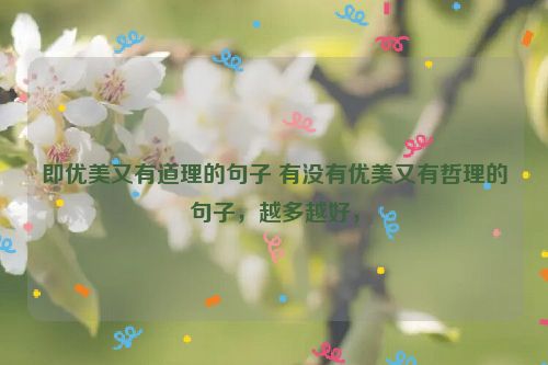即优美又有道理的句子 有没有优美又有哲理的句子，越多越好，