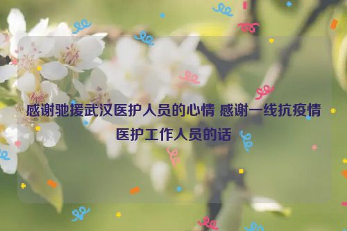 感谢驰援武汉医护人员的心情 感谢一线抗疫情医护工作人员的话