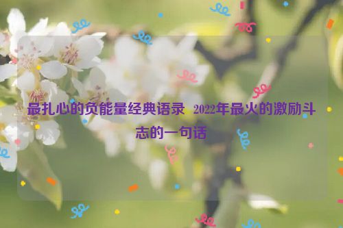 最扎心的负能量经典语录  2022年最火的激励斗志的一句话