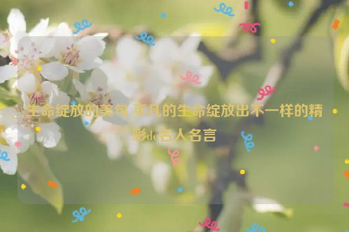生命绽放的美句 平凡的生命绽放出不一样的精彩de名人名言
