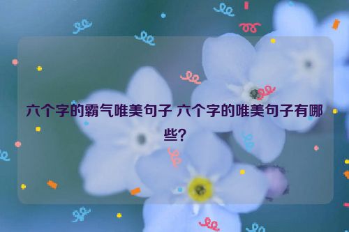 六个字的霸气唯美句子 六个字的唯美句子有哪些？