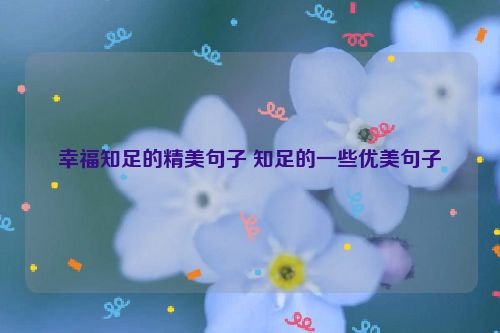 幸福知足的精美句子 知足的一些优美句子