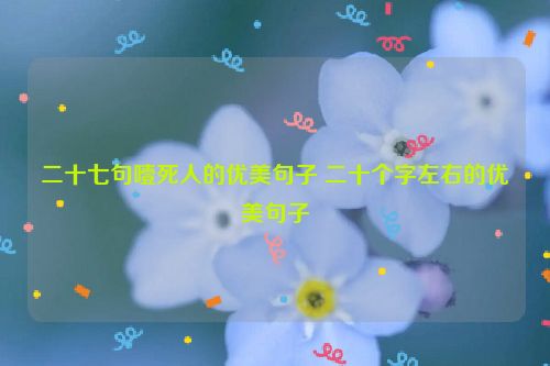 二十七句噎死人的优美句子 二十个字左右的优美句子