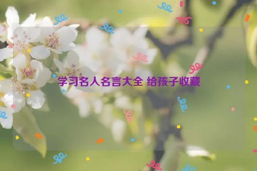 学习名人名言大全 给孩子收藏