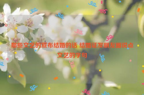 那些文艺的宣布结婚的话 结婚证发朋友圈说点文艺的字句